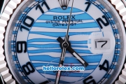 Rolex Datejust Oyster Perpetual Automatic Movement with Blue Water Wave Dial and Black Number Marking