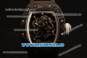 Richard Mille RM 055 Bubba Watson Miyota 9015 Automatic Carbon Fiber Case with Black Dial and Black Rubber Strap