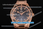 Omega Seamaster 300 Master Co-Axial Clone Omega 8500 Automatic Full Rose Gold with Black Dial and Stick Markers