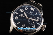 IWC Big Pilot Swiss Valjoux 7750 Automatic Movement Steel Case with Black Dial-Black Leather Strap