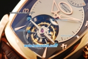 Parmigiani Kalpa XL Swiss Tourbillon Manual Winding Movement Rose Gold Case with Brown Leather Strap