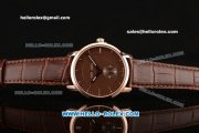 Ulysse Nardin Classico Miyota OS2035 Quartz Rose Gold Case with Stick Markers Brown Dial and Brown Leather Strap