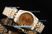 Rolex Datejust Oyster Perpetual Automatic Movement Steel Case with Diamond Markers and Two Tone Strap-Lady Model