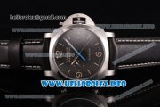 Panerai PAM 524 Luminor 1950 Chrono Flyback Clone P.9000 Automatic Steel Case with Black Dial and Yellow Stick/Arabic Numeral Markers - 1:1 Original (KW)