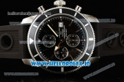 Breitling SuperOcean Heritage Chrono Swiss Valjoux 7750 Automatic Steel Case Black Dial With Stick Markers Black Rubber Strap (JH)