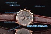 Patek Philippe Grand Complication Chronograph Miyota OS20 Quartz Rose Gold Case with Gray Dial and Stick Markers