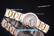 Cartier Ballon bleu de Swiss ETA Quartz Steel Case with Silver Dial and Two Tone Strap