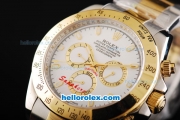 Rolex Daytona II Automatic Movement Two Tone with Stick Markers and White Dial