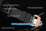 Richard Mille RM052 Miyota 9015 Automatic PVD/Rose Gold Case with Black Rubber Strap and Skull Dial PVD Bezel