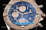 Breitling Avenger Seawolf Miyota Quartz Steel Case with Blue Dial and White Arabic Numeral Markers