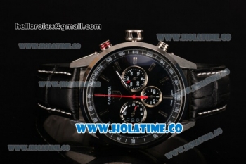 Tag Heuer Carrera MikroPendulumS Chrono Miyota Quartz Steel Case with PVD Bezel Black Dial and Stick Markers