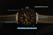 Hublot King Power F1 Swiss Valjoux 7750 Automatic CF Case with Skeleton Dial and Black Rubber Strap