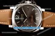 Panerai Luminor Due 3 Days Automatic Clone P.3000 Automatic Steel Case Black Dial With Stick/Arabic Numeral Markers Brown Leather Strap(KW)