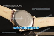 Cartier Ronde Solo Cartier Rose Gold Equipment Ronda 763 1:1 Clone White Dial With Brown Leather