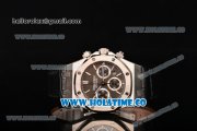 Audemars Piguet Royal Oak Chronograph 41mm Swiss Valjoux 7750 Automatic Steel Case with Stick Markers and Coffee Dial and Black Leather Strap (EF)
