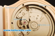 Hublot Big Bang Miyota Automatic Rose Gold Case with White Dial and White Rubber Strap-Lady Size