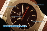 Hublot Big Bang Miyota Automatic Steel Case with Brown Dial and Brown Rubber Strap-Lady Size