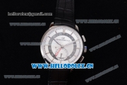Girard Perregaux 1966 Dual Time Clone Girard Perregaux GP03300-0119 Automatic Steel Case with White Dial Stick/Arabic Numeral Markers and Black Leather Strap