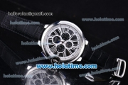 Cartier Ballon Bleu De 45MM Miyota Quartz Steel Case with Black Dial and Black Leather Strap