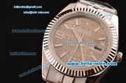 Rolex Datejust Swiss ETA 2836 Automatic Steel Case with Stick Markers Gray Dial and Stainless Steel Strap