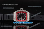 Richard Mille RM010 Miyota 9015 Automatic Steel/Diamonds Case with Skeleton Dial and Red Inner Bezel