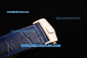 Tag Heuer Carrera Chronograph Miyota Quartz Movement Steel Case with Blue Dial and Blue Leather Strap