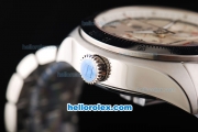 Tag Heuer SLR Mercedes-Benz Swiss Valjoux 7750 Automatic Movement Full Steel with White Dial and Silver Stick Markers