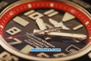 Breitling SuperOcean Swiss ETA 2836 Automatic Steel Case with Red Dial and Black Rubber Strap