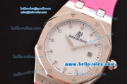 Audemars Piguet Royal Oak Lady Japanese Miyota OS2035 Quartz Steel Case with Light Pink Rubber Strap and Pink Dial