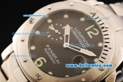Panerai Pam 199 Luminor Submersible Automatic Movement Full Steel with Black Grid Dial and Green Markers