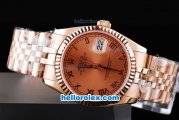 Rolex Datejust Oyster Perpetual Automatic Full Rose Gold with Khaki Dial and Roman Marking-Small Calendar