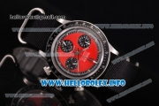 Rolex Daytona Vintage Edition Miyota Quartz Steel Case with Red Dial SilverMarkers and Black Nylon Strap (GF)