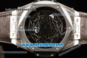 Hublot Big Bang Sang Bleu 9015 Automatic Steel Case with Black Dial Arabic Numeral Markers and Genuine Leather Strap