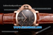 Panerai PAM 393 Luminer Marina Clone P.9000 Automatic Rose Gold Case with Black Dial and Yellow Stick/Arabic Numeral Markers - 1:1 Original (ZF)