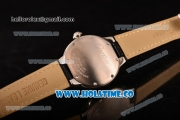 Cartier Ballon Bleu De Small Swiss Quartz Steel Case with Black Dial White Roman Numeral Markers and Black Leather Strap