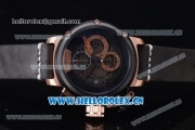 U-Boat Chimera Skeleton Chronograph Miyota OS10 Quartz Rose Gold Case with Skeleton Dial and Black Leather Strap