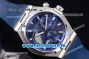 Vacheron Constantin Overseas Dual Time Asia ST30 Automatic Steel Case with Blue Dial Stick Markers and Blue Rubber Strap