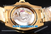 Rolex Submariner Clone Rolex 3135 Automatic Yellow Gold Case/Bracelet with Blue Dial and Dot Markers (BP)