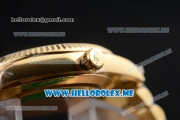 Rolex Day-Date Clone Rolex 3255 Automatic Yellow Gold Case/Bracelet with Black Dial and Stick Markers