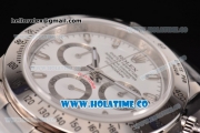 Rolex Daytona Chrono Swiss Valjoux 7750-SHG Automatic Full Steel with White Dial and Stick Markers - 1:1 Original (J12)