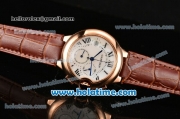 Cartier Ballon Bleu De Medium Chrono Miyota Quartz Rose Gold Case with White Dial and Black Roman Numeral Markers