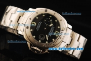 Panerai Pam 199 Luminor Submersible Automatic Movement Full Steel with Black Grid Dial and Green Markers