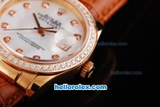 Rolex Datejust Swiss ETA 2836 Automatic Movement Diamond Markers with White Dial-Diamond Bezel