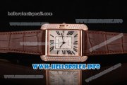 Cartier Tank Anglaise Miyota 9015 Automatic Rose Gold Case with Black Roman Numeral Markers and Silver Dial - Diamonds Bezel