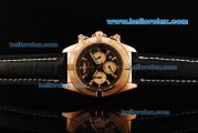 Breitling Chronomat B01 Chronograph Quartz Movement Rose Gold Case with Black Dial and Black Leather Strap