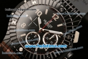 Hublot Big Bang Chrono Swiss Valjoux 7750 Automatic Ceramic Case with Black Dial Stick/Numeral Markers and Black Rubber Bracelet