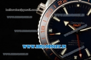 Omega Seamaster Planet Ocean 600M Co-axial GMT Clone Omega 8605 Automatic Steel Case Blue Dial With Stick Markers Steel Bracelet-1:1 Original(KW)