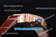 Cartier Santos Tourbillon Asia Automatic Rose Gold Case with White Dial and Brown Leather Strap - Roman Numeral Markers