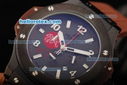 Hublot Big Bang King Chronograph Miyota Quartz Movement Chocolate Dial with Brown Rubber Strap