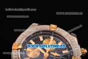 Breitling Chronomat Evolution Swiss Valjoux 7750 Automatic Steel Case with Black Dial and Yellow Gold Stick Markers (BP)